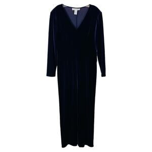 Vintage blue purple velvet holiday evening grunge maxi dress 14